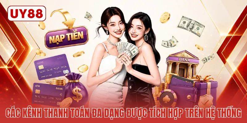 Các kênh thanh toán đa dạng được tích hợp trên hệ thống Các kênh thanh toán đa dạng được tích hợp trên hệ thống